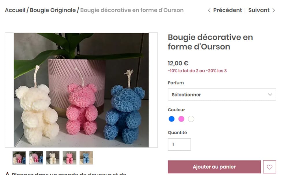 Lot de bougies artisanales Idylle et nature